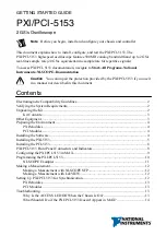 Preview for 1 page of National Instruments PCI-5153 Getting Started Manual