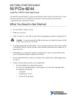 Preview for 1 page of National Instruments PCIe-8244 Getting Started Manual