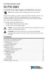 Preview for 1 page of National Instruments PXI-5661 Getting Started Manual