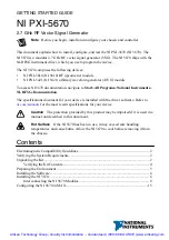 Preview for 2 page of National Instruments PXI-5670 Getting Started Manual