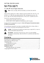 Preview for 1 page of National Instruments PXI-5671 Getting Started Manual