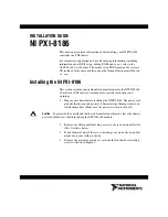 Предварительный просмотр 1 страницы National Instruments PXI-8186 Installation Manual