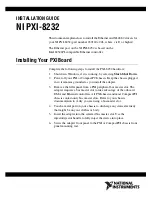 Preview for 1 page of National Instruments PXI-8232 Installation Manual