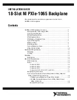 Предварительный просмотр 1 страницы National Instruments PXI Express NI PXIe-1065 Installation Manual