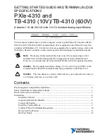 Предварительный просмотр 1 страницы National Instruments PXIe-4310 Getting Started Manual