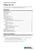 Preview for 1 page of National Instruments PXIe-5113 Calibration Procedure