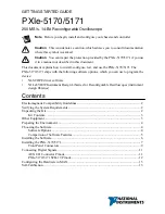 Preview for 1 page of National Instruments PXIe-5170 Getting Started Manual