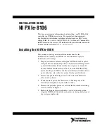 Предварительный просмотр 1 страницы National Instruments PXIe-8106 Installation Manual