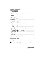 Preview for 1 page of National Instruments RMX-8268 Installation Manual