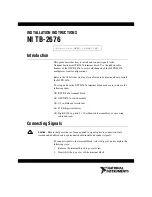 Preview for 1 page of National Instruments TB-2676 Installation Instructions