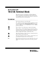 Preview for 1 page of National Instruments TB-2725 Installation Manual