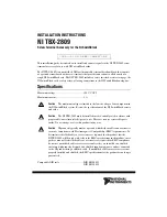 Preview for 1 page of National Instruments TBX-2809 Installation Instructions Manual