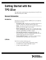 Preview for 1 page of National Instruments TPC-22 series Getting Started