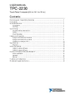 Preview for 1 page of National Instruments TPC-2230 User Manual