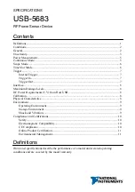 Preview for 1 page of National Instruments USB-5683 Specifications