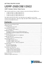 Preview for 1 page of National Instruments USRP-2920 Getting Started Manual