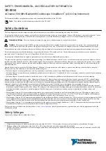 Preview for 1 page of National Instruments VirtualBench VB-8054 Safety, Environmental, And Regulatory Information