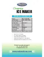 Preview for 2 page of National Luna NL12-ICE MAKER Instruction Manual