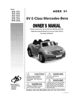 Preview for 1 page of National Products 0770 6V E-Class Mercedes-Benz Owner'S Manual