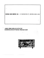 Preview for 1 page of National Radio HRO-500 Manual