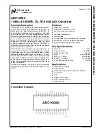 Preview for 1 page of National Semiconductor ADC10080 Manual