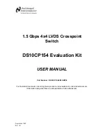 Предварительный просмотр 1 страницы National Semiconductor DS10CP154EVK NOPB User Manual