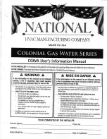 National Colonial Gas Water Series User'S Information Manual preview