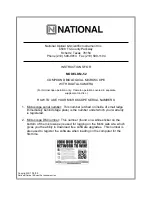 National DM-52 Instructions Manual preview