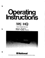 Preview for 1 page of National NV-G21 Series Operating Instructions Manual