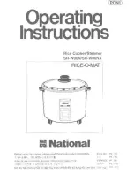 Preview for 1 page of National SRW06N - RICE COOKER/WARM Operating Instructions Manual