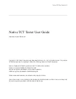 Preview for 1 page of NATIVE TCT User Manual