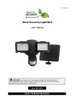 Nature Power Solar Security Light 800 User Manual preview