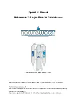 Preview for 1 page of NatureWater 50801 Operation Manual