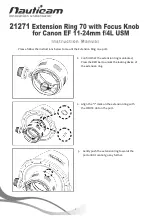 Предварительный просмотр 1 страницы Nauticam Extension Ring 70 with Focus Knob Instruction Manual