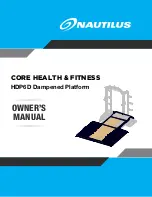 Nautilus CORE HEALTH & FITNESS HDP6D Owner'S Manual preview