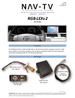 Preview for 1 page of Nav TV RGB-LEXv2 Installation Manual