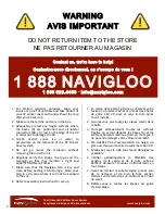 Предварительный просмотр 2 страницы Navigloo RV 14-17 ft/pi Assembly Instructions Manual