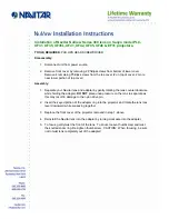 Предварительный просмотр 1 страницы Navitar 369MCZ125 Installation Manual