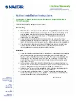 Preview for 1 page of Navitar 582MCL047 Installation Instructions