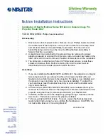 Preview for 1 page of Navitar 586MCL047 Installation Instructions