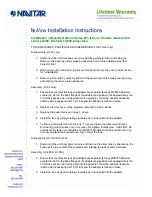 Preview for 1 page of Navitar 631MCL1028 Installation Instructions