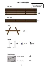 Preview for 3 page of NBB Heavy Duty 3000mm Picnic Table Assembly Manual