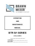 NBE BRAWN MIXER BTR 1 Series Operation And Maintenance Manual предпросмотр