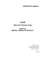 Предварительный просмотр 1 страницы NDT Systems TG400 Operator'S Manual