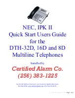 Preview for 1 page of NEC 16D and 8D Quick Start User Manual