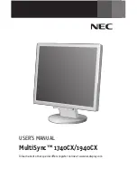 Предварительный просмотр 1 страницы NEC 1740CX-BK - MultiSync - 17" LCD Monitor User Manual