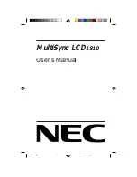 Предварительный просмотр 1 страницы NEC 1810 User Manual