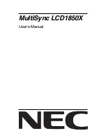Предварительный просмотр 1 страницы NEC 1850X User Manual
