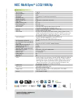 Preview for 2 page of NEC 2190UXP Specifications