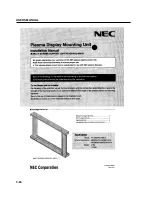 Preview for 1 page of NEC 42PD1 MULTI-SCREEN SUPPORT UNIT User Manual